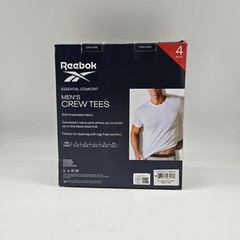 4Pk REEBOK Comfort Men S M L White Blue Black Crew Neck Tag-Free Cotton T Shirts
