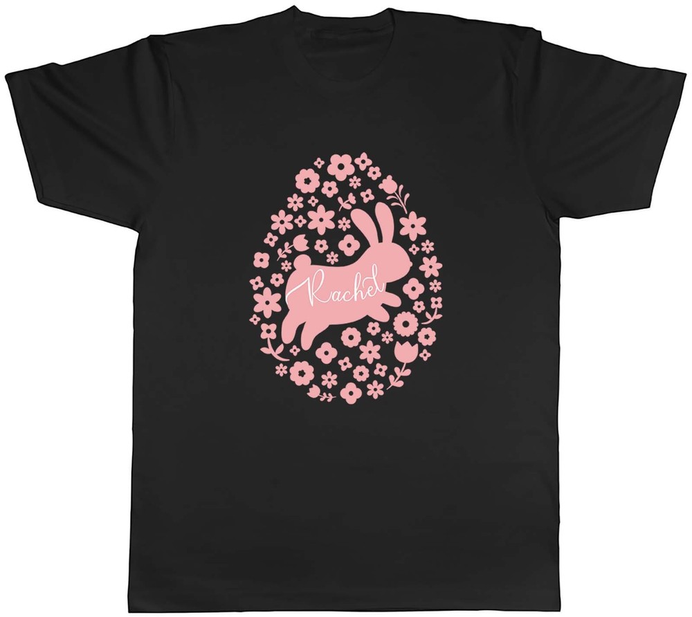 Personalised Easter Mens T-Shirt Hopping Rabbit Bunny Unisex Tee Gift
