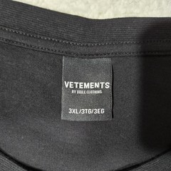 New Vetements Mens Size 3XL Black T Shirt By Drill Clothing $58