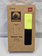 Mens Brahma Relaxed Fit Pocket Tees (2 PACK) Size Med 38-40 BRAND NEW UNOPENED N