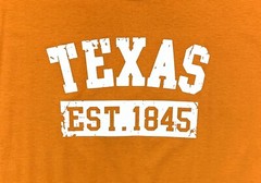 Texas Est. 1845 Statehood T-shirt Size Large Orange 50/50 Cotton/Polyester