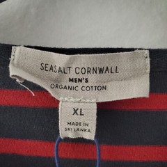 Seasalt Cornwall Shirt Men’s XL Red Striped Sailor Organic Cotton Crewneck NWT