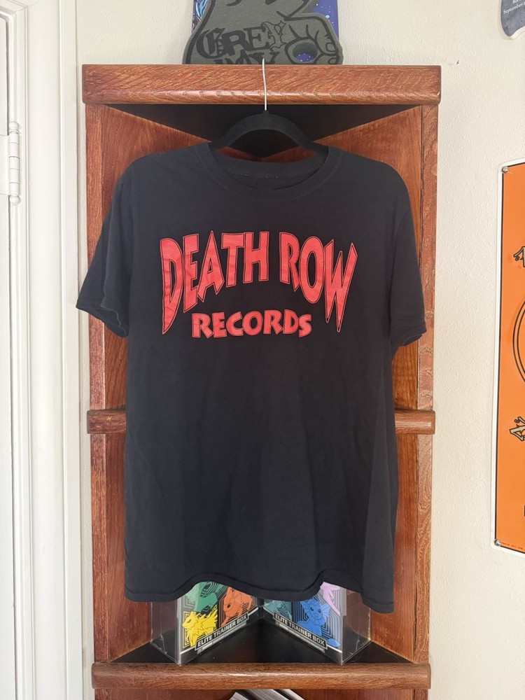 Death Row Records Shirt Mens L large Black Logo Graphic Hip Hop Rap Tee