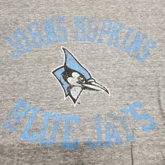 Adidas Johns Hopkins Blue Jays T Shirt XL Poly Cotton Rayon Collegiate Gray 133