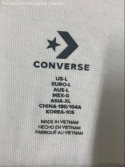 Converse Mens White Graphic Print Short Sleeve Crew Neck Pullover T-Shirt Size L