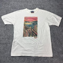 Vintage Kiwi Art The Scream T-Shirt White 1996 Edvard Munch Parody
