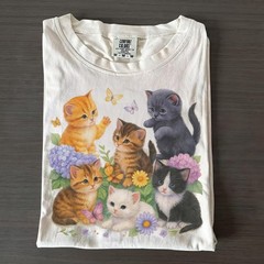 Cute Kitten Graphic T-Shirt, Vintage Cat Lover Tee, Comfort Colors Ivory Shirt,