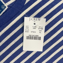 J.Crew Shirt Mens XL Blue White Stripe Slim Pocket Crewneck Tee Casual Top