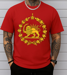 Lion and Sun Iran Persian Flag Iran Shir o Khorshid Graphic T-Shirt