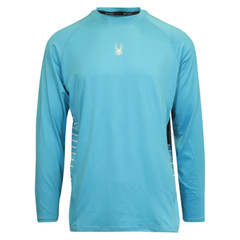 Spyder Men’s T-Shirt Aqua Blue UPF30+ Rash Guard L/S (S01A)
