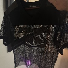 Nasty Pig Mesh Black Honcho Football Jersey Crop Cut Off Gay L Large Poly blend