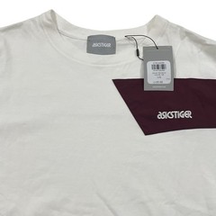 Asics Tiger Size L White Red, Burgundy Colorblock Tee (Retail $55)