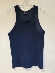 Vintage 70s 80s Trax Activewear Mesh Sheer Blue Tank Top Sz XL Men’s Retro USA