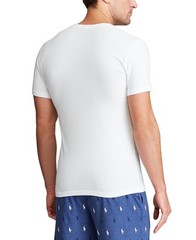 Polo Ralph Lauren Mens V-Neck T-Shirts White 3-Pack Slim Fit Stretch Undershirts
