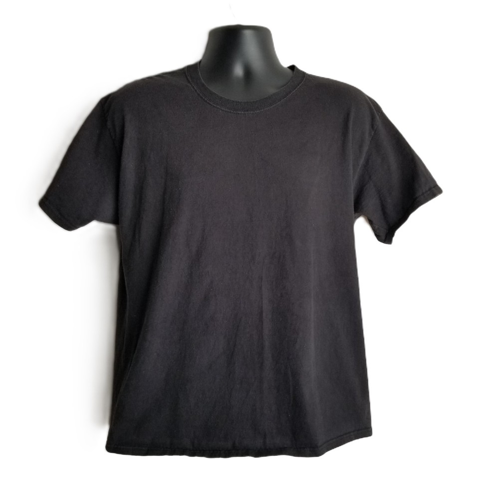 Hanes Comfort Soft Crew Neck Tee Size L Black Cotton Classic Minimal Casual