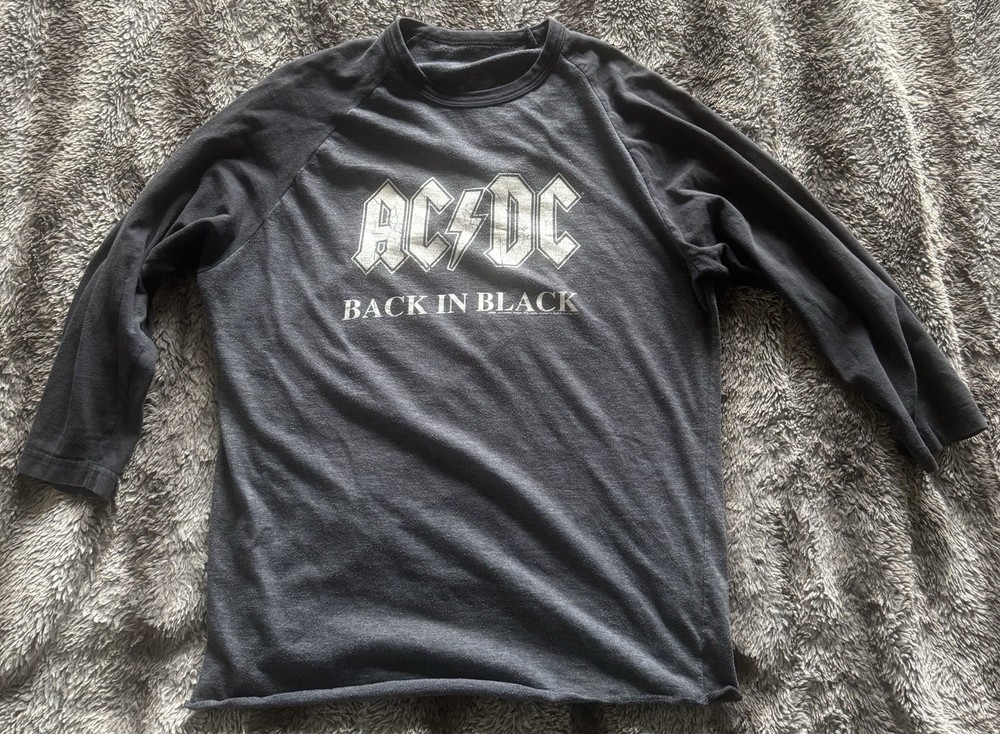 2004 AC/DC 1980 Back in Black North America Tour T-Shirt Tee Double-Sided Med