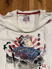 Edo Katsu Tairyo Festival Series Graphic Samurai Warrior White T-shirt Size XL