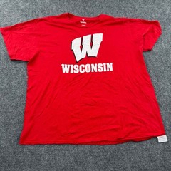 Fanatics Wisconsin Badgers T-Shirt 3XL Red Graphic Short Sleeve Mens
