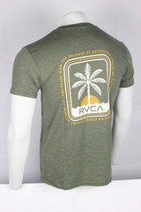 RVCA Men’s Shaylen Graphic T Shirt Short Sleeve Green Heather 50/50 Cotton/Poly