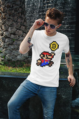 Bitcoin Super Mario Crypto T-Shirt Unisex Cotton Adult Sizes Nintendo Coins New