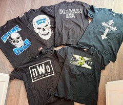 lot of 6 WWE T-Shirt Lot Stone Cold Undertaker HBK nWo DX size medium/large