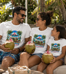 Funny Coconut Beach Shirt Good Times Tropical Vacation Summer Gift Tee – Black