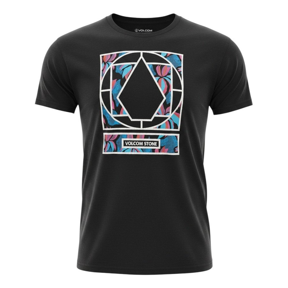 Volcom Mens Graphic Logo T Shirt Black Size Large Skate Streetwear Cotton Tee