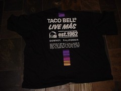 unused Taco Bell Live Mas Employee CREW Shirt Mens 4XL Downey California 1962