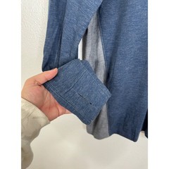 Kuhl Mens Blue Grey Long Sleeve Henley Shirt Thumbholes Large RN108846