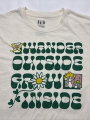 Isaac Morris T-Shirt (Men’s Size Large) Wonder Outside Grow Inside – Beige