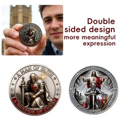A Man of Faith-A Warrior of Christ Commemorative Coin,Jesus Challenge Coins TL