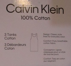 3 PACK CALVIN KLEIN SIZE MEDIUM BLACK RIBBED COTON TANKS T-SHIRTS UNDERSHIRTS