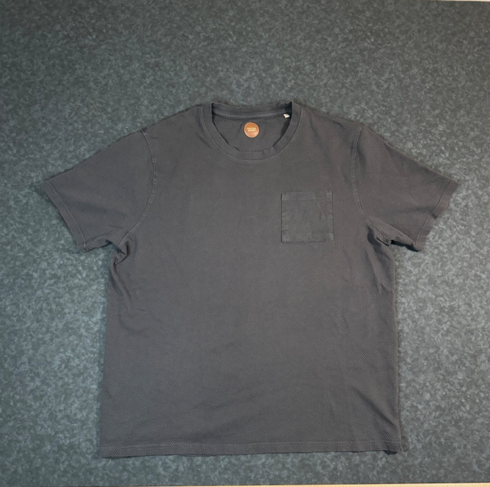 Common People Grey Textured Pocket T Shirt Size XL