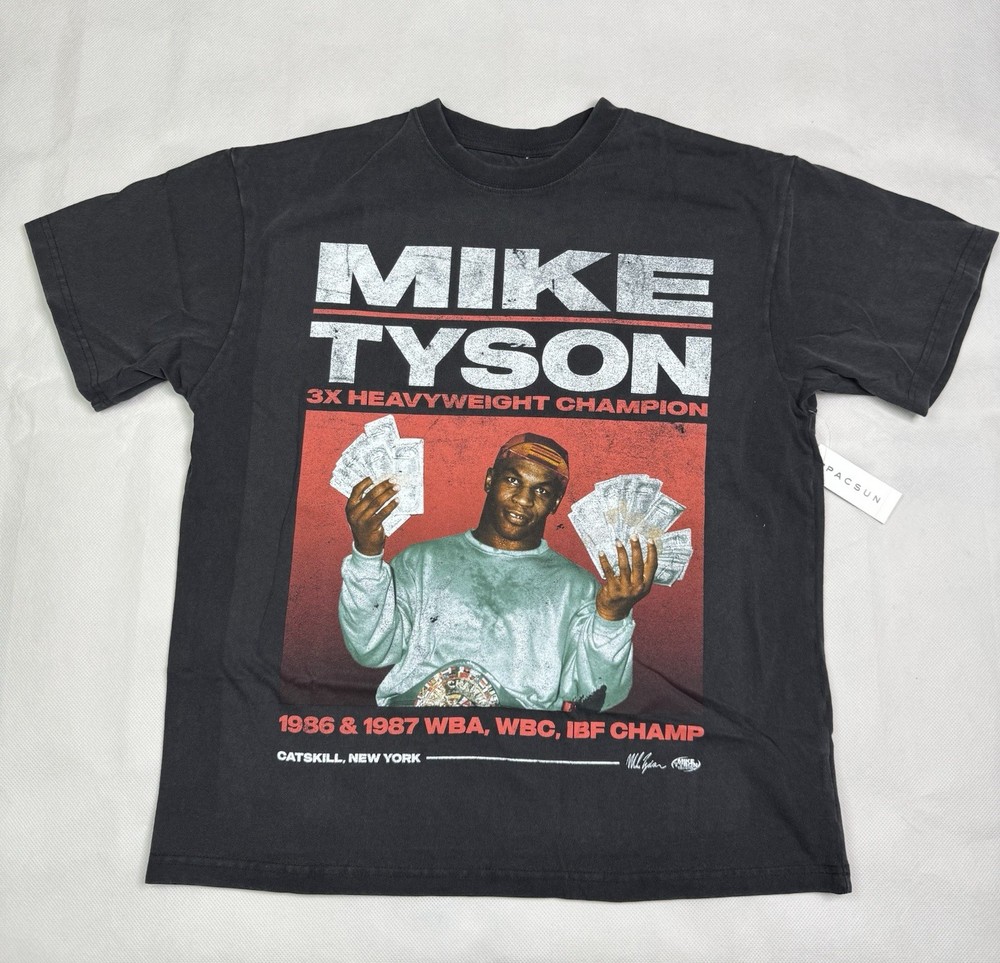 Mike Tyson “Money Man” T-Shirt by Pacsun Pre-Washed Black Size Medium NWT