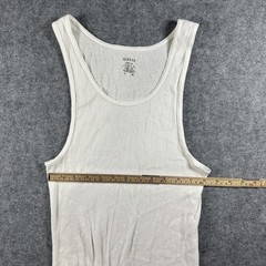 Alfani Ribbed Tank Top Large White Solid Cotton Slim Fit A-Shirt Undershirt