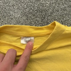 Yellow vintage 90s Prague Czech Republic embroidered graphic tee Size XL
