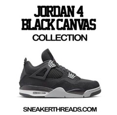 Shirt To Match Jordan 4 Black Canvas Light steel Shoes – Fly Kicks Tee