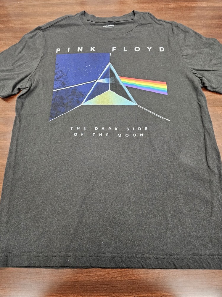Pink Floyd Dark Side of the Moon T Shirt Mens M Gray Graphic Band Tee Old Navy