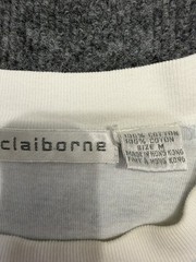 Vintage Claiborne Striped Cotton T-Shirt Adult M Relaxed Casual 90s