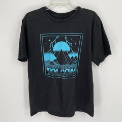 Volcom Men’s Black Synthwave Lightning Stone Skate Graphic Tee T-Shirt Size L