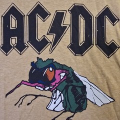Lucky Brand ACDC Shirt Mens Medium Yellow Metal Fly On The Wall Music Rock NWT
