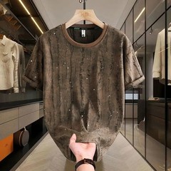 Men Luxury Fashion Trend Butterfly Ripped Hole Casual Summer Streetwear T-Shirt