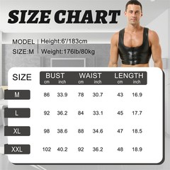 Sexy Men Zipper Mini Vest Sleeveless T-shirts Set Faux Leather Crop Tops+Shorts