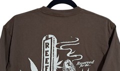 LRG Mens L Reefer Club Most High Graphic T-Shirt Brown L/G 100% Cotton Crew Neck