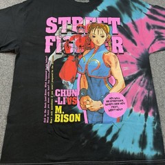 Street Fighter Chun-Li Vs M. Bison / Tie Dye Graphic T-Shirt Adult Size Large