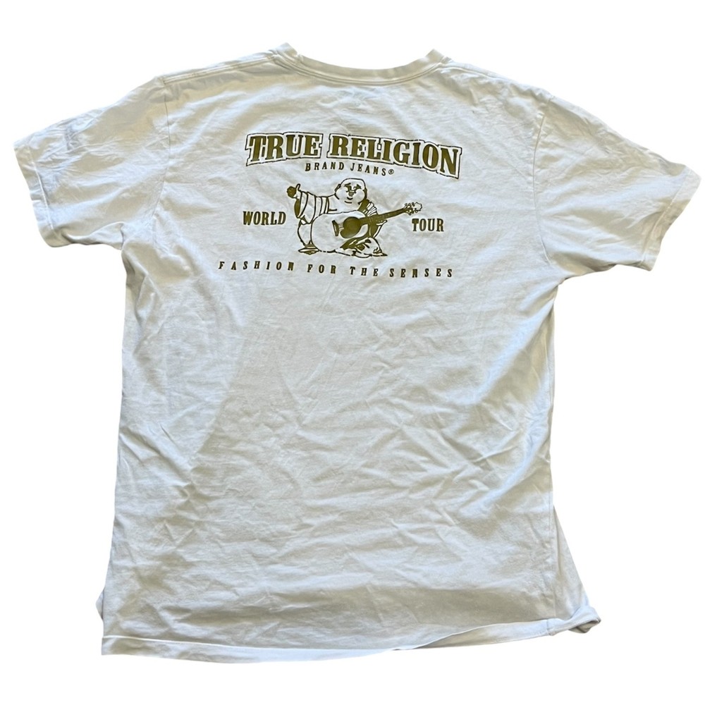 True Religion Men’s Big Logo Buddha Short Sleeve T Shirt Size L