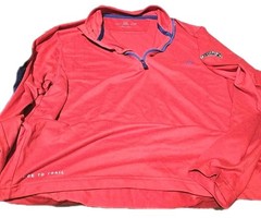 New! SOUTHERN TIDE T3-Red Poly/Spdx Cloth, Mens LS, 1/4.Zip, Pullover Shirt-(M)