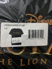 Disney Lion King Mufasa Black T-Shirt Cotton Mens Large New Sealed A1-055