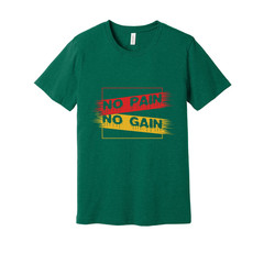 White Unisex No Pain No Gain Graphic T Shirt For Workout Training And Everyday W