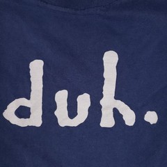 Vintage Tultex Duh Graphic T-Shirt Mens Large Navy Blue Cotton Short Sleeve Tee
